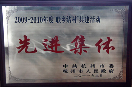 EWC电竞官网获评荆门市委、、荆门市当局2009-2010年度“联乡结村”共建活动先进集